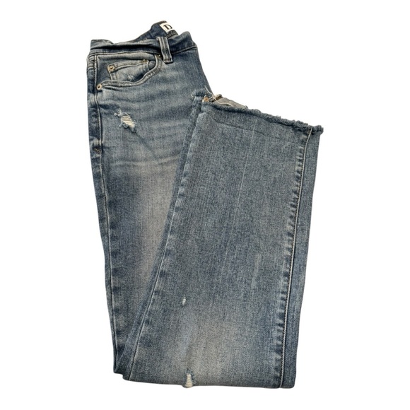 Daze Denim - DAZE Denim Just Right Rise Distressed Flare Jeans Women’s Size 24 Light Wash